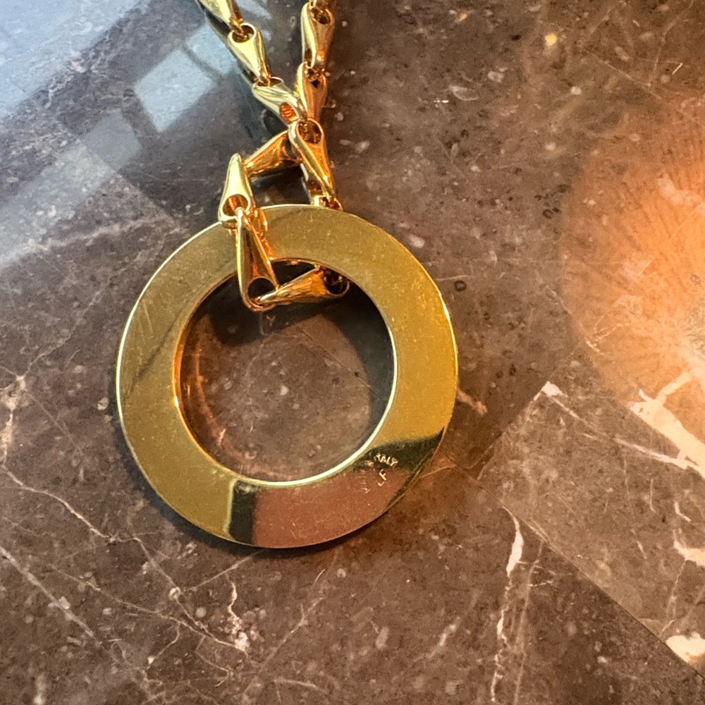 Celine Gold and Green Statement Necklace - Picture 4 of 6